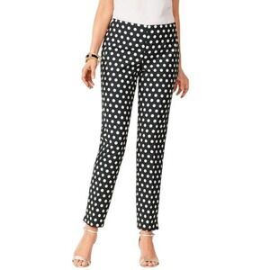 RSVP BY TALBOTS Chatham Dot Jacquard Ankle Pants‎ Black White Size 4